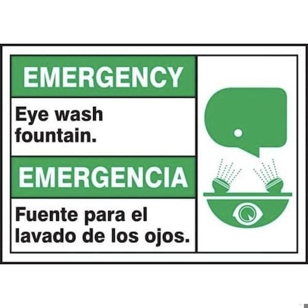 Accuform EYE WASH, Plastic, 10 in x 14 in, Mounting Holes MTAS900VP